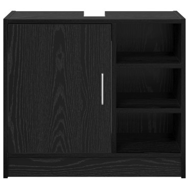 vidaXL Ντουλάπι Νιπτήρα Μαύρη Βελανιδιά 63x29x55cm Επεξεργασμένο Ξύλο 1 τεμ.