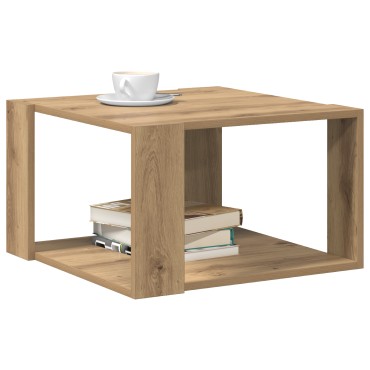 vidaXL Τραπεζάκι Καφέ Δρυς 51,5x51,5x30cm Μηχανικής Ξυλείας 1 τεμ.