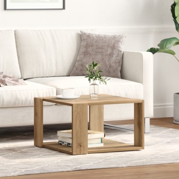 vidaXL Τραπεζάκι Καφέ Δρυς 51,5x51,5x30cm Μηχανικής Ξυλείας 1 τεμ.