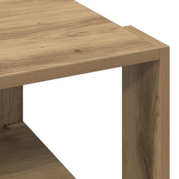 vidaXL Τραπεζάκι Καφέ Δρυς 51,5x51,5x30cm Μηχανικής Ξυλείας 1 τεμ.