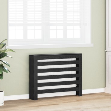 vidaXL Κάλυψη Καλοριφέρ Μαύρη Δρυς 104x20x82 εκ Επεξεργασμένο Ξύλο