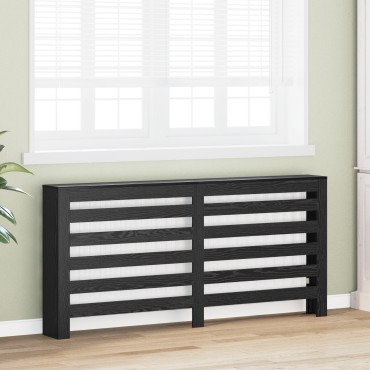 vidaXL Κάλυμμα Καλοριφέρ Μαύρο 175x20x82 εκ Κατασκευασμένου Ξύλου