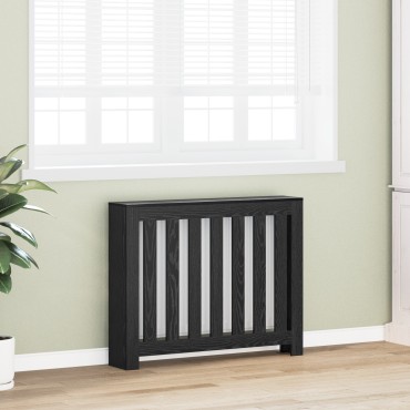 vidaXL Κάλυμμα Καλοριφέρ Μαύρη Δρυς 104x20x82 εκ. Κατασκευασμένου Ξύλου