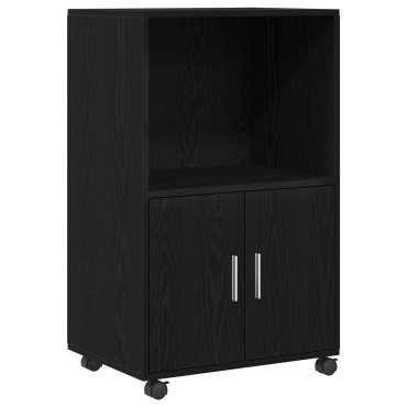vidaXL Ρολάκιο Μαύρη Δρυς 55x40x91cm Επεξεργασμένο Ξύλο 1 τεμ.