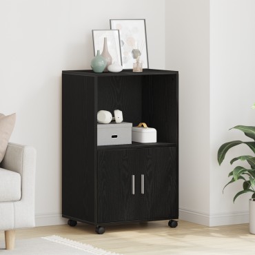 vidaXL Ρολάκιο Μαύρη Δρυς 55x40x91cm Επεξεργασμένο Ξύλο 1 τεμ.