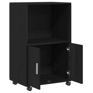 vidaXL Ρολάκιο Μαύρη Δρυς 55x40x91cm Επεξεργασμένο Ξύλο 1 τεμ.