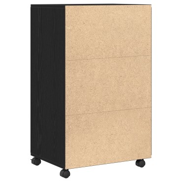 vidaXL Ρολάκιο Μαύρη Δρυς 55x40x91cm Επεξεργασμένο Ξύλο 1 τεμ.