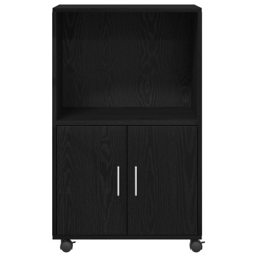 vidaXL Ρολάκιο Μαύρη Δρυς 55x40x91cm Επεξεργασμένο Ξύλο 1 τεμ.
