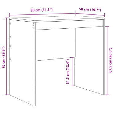 vidaXL Γραφείο Γκρίζο Σονομα 80x50x76cm 1 τεμ.
