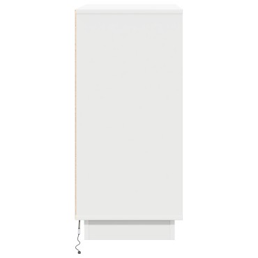 vidaXL LED Κομοδίνο Λευκό - 71x34,5x75cm, Φτιαγμένο από Επεξεργασμένο Ξύλο 1 τεμ.