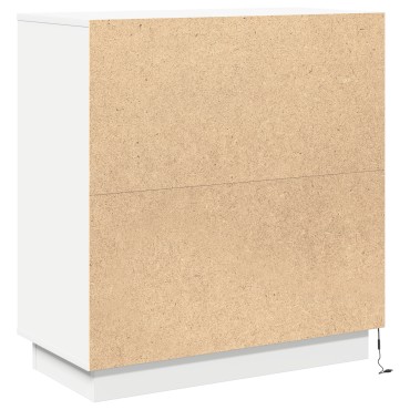 vidaXL LED Κομοδίνο Λευκό - 71x34,5x75cm, Φτιαγμένο από Επεξεργασμένο Ξύλο 1 τεμ.
