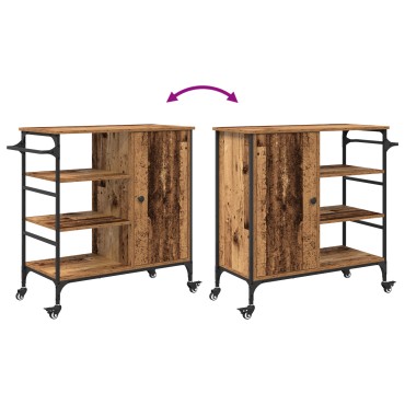 vidaXL Καρότσι Κουζίνας Παλιό ξύλο 87.5x39x84.5 εκ 1 τεμ.