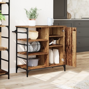 vidaXL Καρότσι Κουζίνας Παλιό ξύλο 87.5x39x84.5 εκ 1 τεμ.