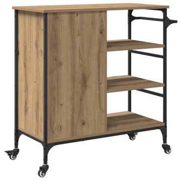 vidaXL Καρότσι Κουζίνας Artisan Oak 87.5x39x84.5 εκ 1 τεμ.