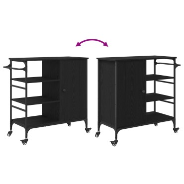 vidaXL Καρότσι Κουζίνας Μαύρη Οξυά 87.5x39x84.5 εκ 1 τεμ.