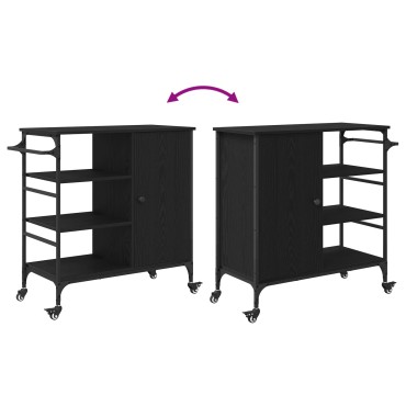 vidaXL Καρότσι Κουζίνας Μαύρη Οξυά 87.5x39x84.5 εκ 1 τεμ.