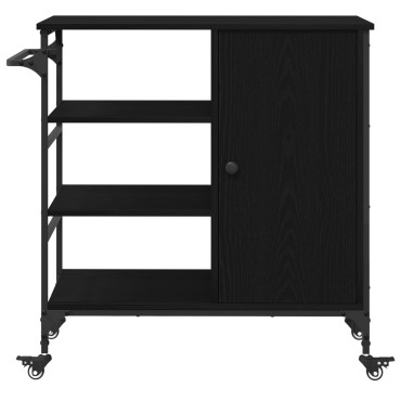 vidaXL Καρότσι Κουζίνας Μαύρη Οξυά 87.5x39x84.5 εκ 1 τεμ.