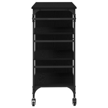 vidaXL Καρότσι Κουζίνας Μαύρη Οξυά 87.5x39x84.5 εκ 1 τεμ.