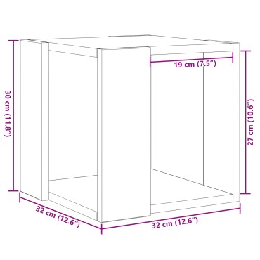 vidaXL Τραπεζάκι καφέ Μαύρος δρυός MDF 32x32x30cm Απλό Τετράγωνο 1 τεμ.