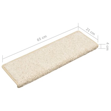 vidaXL Πατάκια Σκάλας 10 τεμ. Λευκά 65x21x4 εκ.