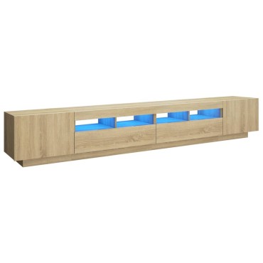 vidaXL Έπιπλο Τηλεόρασης με LED Sonoma Δρυς 260x35x40cm