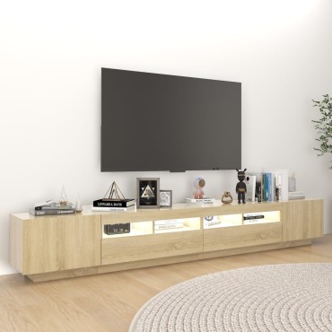 vidaXL Έπιπλο Τηλεόρασης με LED Sonoma Δρυς 260x35x40cm