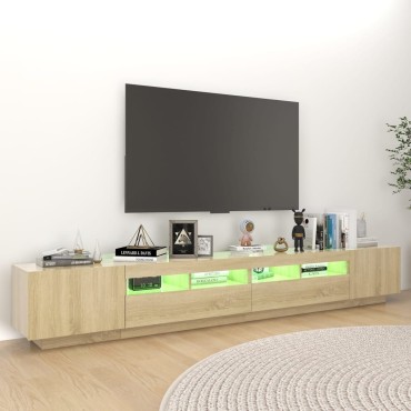 vidaXL Έπιπλο Τηλεόρασης με LED Sonoma Δρυς 260x35x40cm