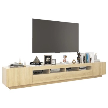 vidaXL Έπιπλο Τηλεόρασης με LED Sonoma Δρυς 260x35x40cm