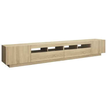 vidaXL Έπιπλο Τηλεόρασης με LED Sonoma Δρυς 260x35x40cm