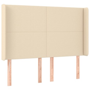 vidaXL Κεφαλάρι με Πτερύγια Κρεμ 147x16x118/128cm Υφασμάτινο 1 τεμ.
