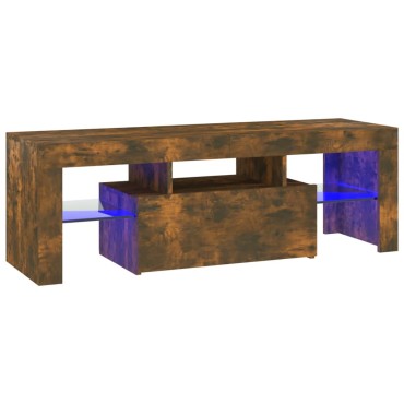 vidaXL Έπιπλο Τηλεόρασης με LED Καπνιστή Δρυς 120x35x40cm
