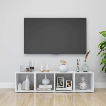 vidaXL Έπιπλα Τηλεόρασης 2 τεμ. Λευκά 37x35x37cm από Επεξ. Ξύλο