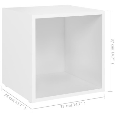 vidaXL Έπιπλα Τηλεόρασης 2 τεμ. Λευκά 37x35x37cm από Επεξ. Ξύλο
