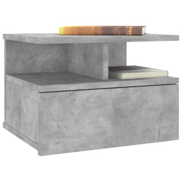 vidaXL Κομοδίνο Κρεμαστό Γκρι Σκυροδέματος 40x31x27cm από Επεξ. Ξύλο 1 τεμ.
