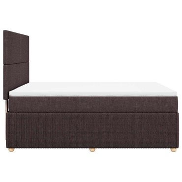 vidaXL Κρεβάτι Boxspring με Στρώμα Σκούρο Καφέ 160x200 εκ Υφασμάτινο