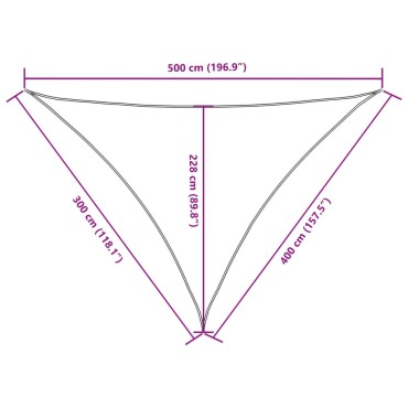 vidaXL Πανί Σκίασης Τρίγωνο Σκ. Πράσινο 3 x 4 x 5 μ. από Ύφασμα Oxford