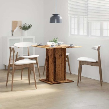 vidaXL Τραπεζαρία Παλιό Ξύλο 80x80x75cm από Μοριοσανίδα 1 τεμ.