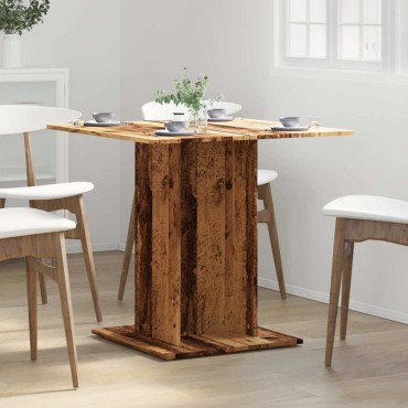vidaXL Τραπεζαρία Παλιό Ξύλο 80x80x75cm από Μοριοσανίδα 1 τεμ.