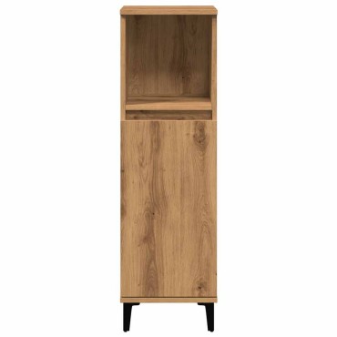 vidaXL Ντουλάπι μπάνιου Δρυς τεχνίτης 30x30x100cm Κατασκευασμένο ξύλο 1 τεμ.