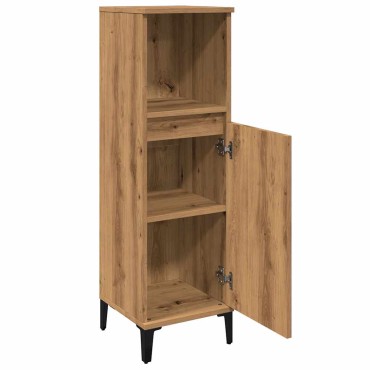 vidaXL Ντουλάπι μπάνιου Δρυς τεχνίτης 30x30x100cm Κατασκευασμένο ξύλο 1 τεμ.