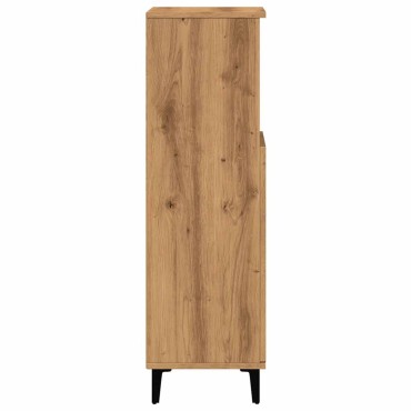 vidaXL Ντουλάπι μπάνιου Δρυς τεχνίτης 30x30x100cm Κατασκευασμένο ξύλο 1 τεμ.