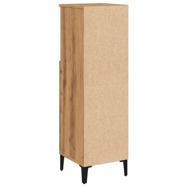 vidaXL Ντουλάπι μπάνιου Δρυς τεχνίτης 30x30x100cm Κατασκευασμένο ξύλο 1 τεμ.