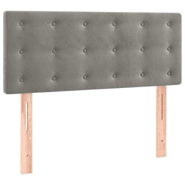 vidaXL Κρεβάτι Boxspring με Στρώμα & LED Αν.Γκρι 120x190εκ. Βελούδινο