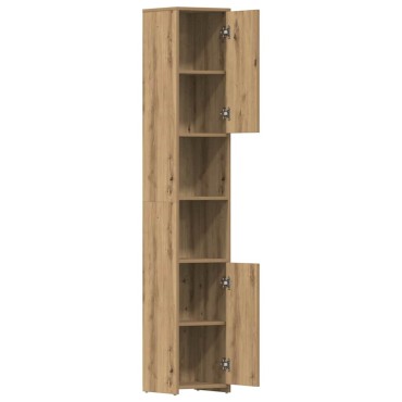 vidaXL Στήλη Μπάνιου Τεχνίτης Δρυς 30x30x183,5cm Επεξεργασμένο Ξύλο 1 τεμ.