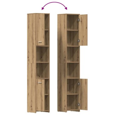 vidaXL Στήλη Μπάνιου Τεχνίτης Δρυς 30x30x183,5cm Επεξεργασμένο Ξύλο 1 τεμ.