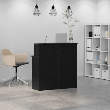 vidaXL Γραφείο υποδοχής Μαύρο 100x50x103,5cm Κατασκευασμένο ξύλο 1 τεμ.