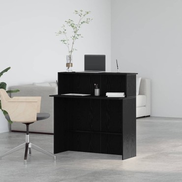vidaXL Γραφείο υποδοχής Μαύρο 100x50x103,5cm Κατασκευασμένο ξύλο 1 τεμ.