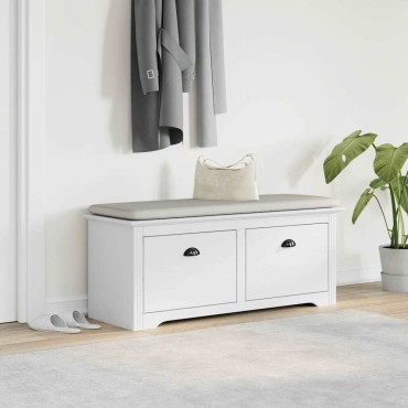Πάγκος διαδρόμου vidaXL "BODO" Λευκό 114x40x45cm