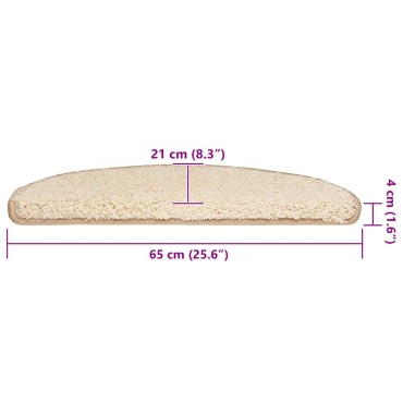 vidaXL Πατάκια για σκάλες 30 τεμάχια Κρέμα 65x21x4 cm
