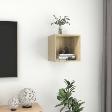 vidaXL Ντουλάπι Τοίχου Sonoma Δρυς 37x37x37cm από Επεξ. Ξύλο 1 τεμ.
